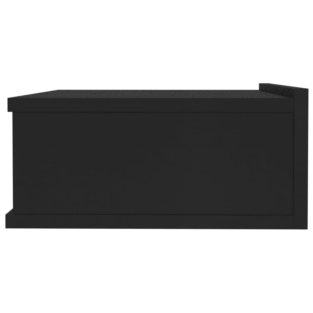 Pakabinamas naktinis staliukas, juodas, 40x30x15cm, mediena