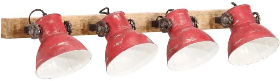 Sieninis šviestuvas, baltintas raudonas, 90x25cm, 25W, E27