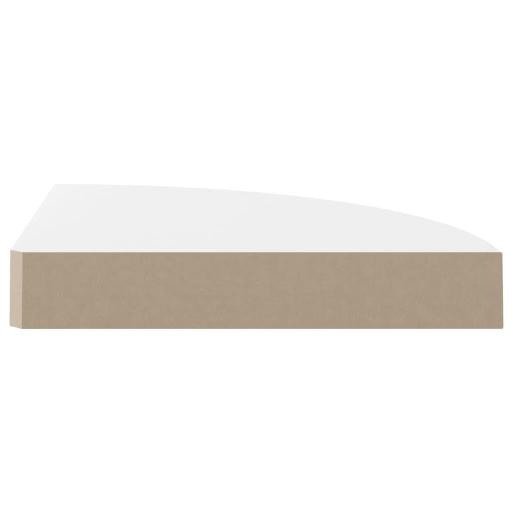 Pakabinamos kampinės lentynos, 2vnt., baltos, 25x25x3,8cm, MDF