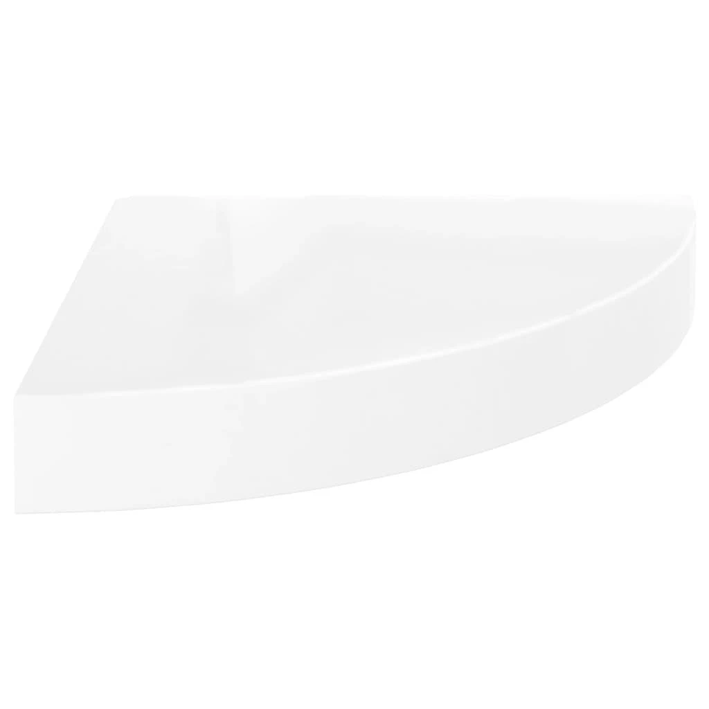 Pakabinamos kampinės lentynos, 2vnt., baltos, 25x25x3,8cm, MDF