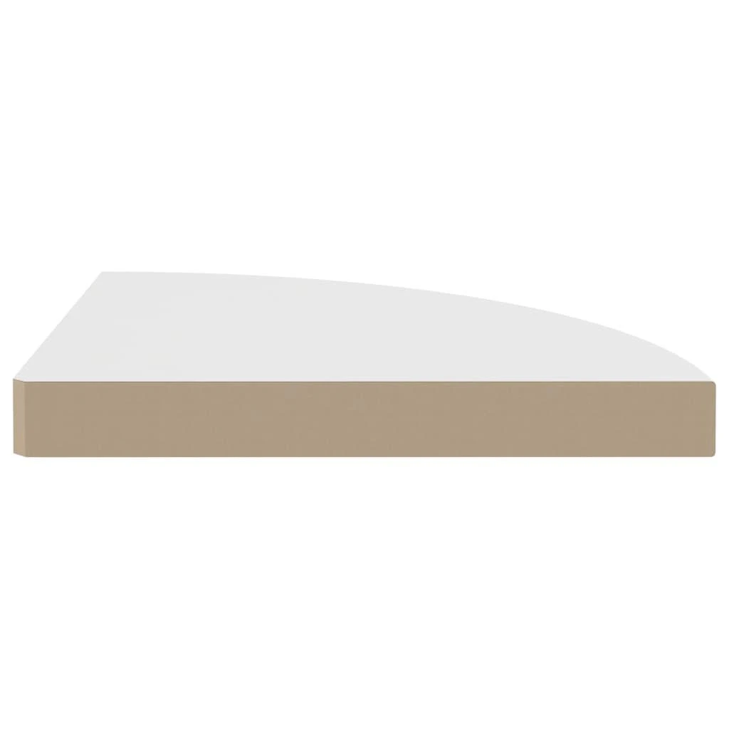 Pakabinamos kampinės lentynos, 2vnt., baltos, 35x35x3,8cm, MDF