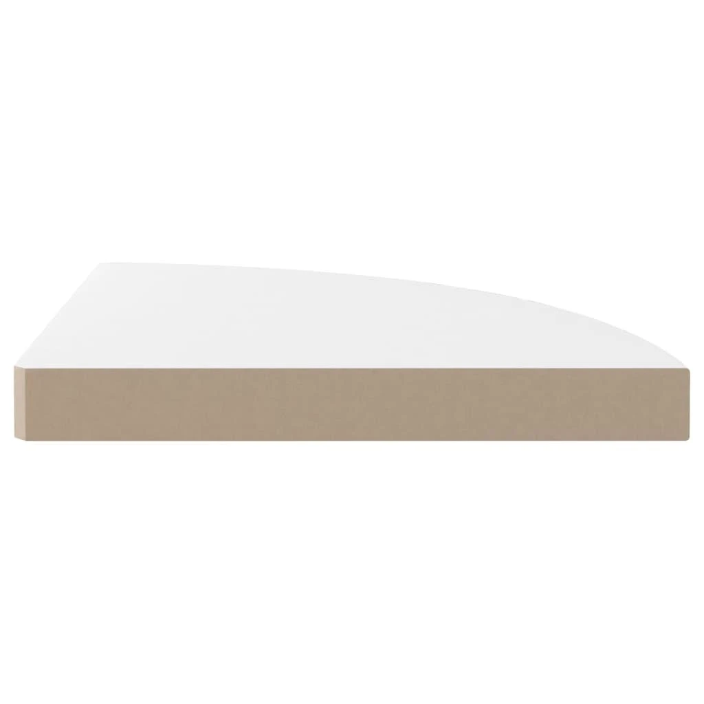 Pakabinamos kampinės lentynos, 4vnt., baltos, 35x35x3,8cm, MDF