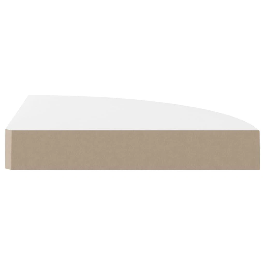 Pakabinamos kampinės lentynos, 4vnt., baltos, 25x25x3,8cm, MDF