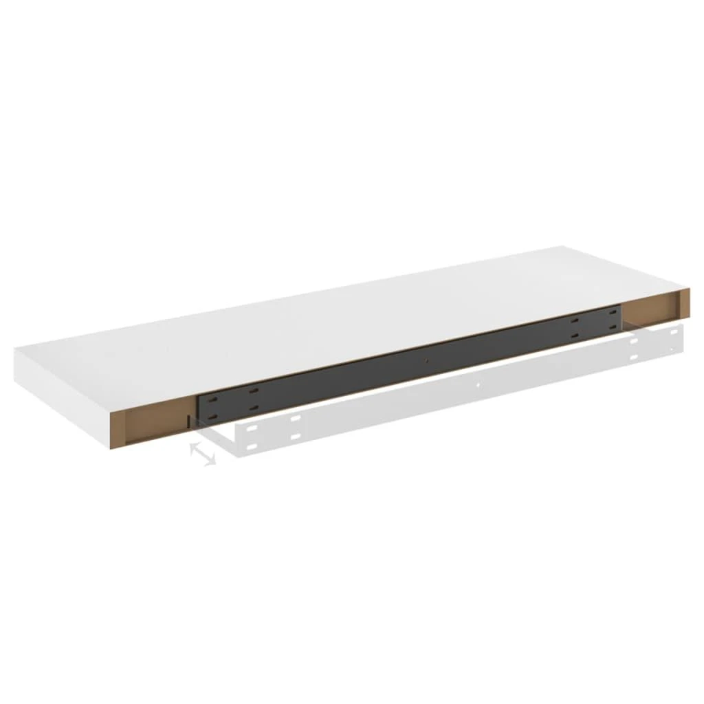 Pakabinamos lentynos, 2vnt., ąžuolo/baltos, 80x23,5x3,8cm, MDF
