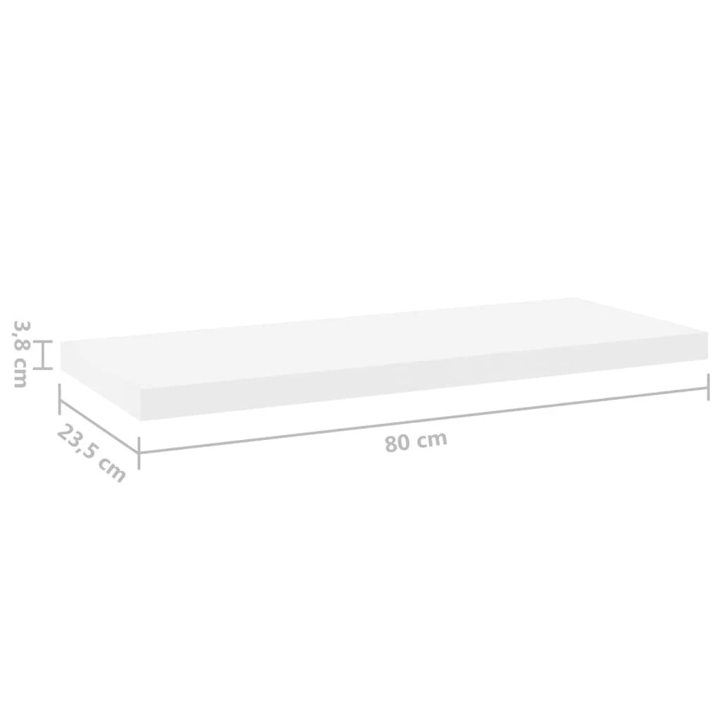 Pakabinamos lentynos, 2vnt., ąžuolo/baltos, 80x23,5x3,8cm, MDF