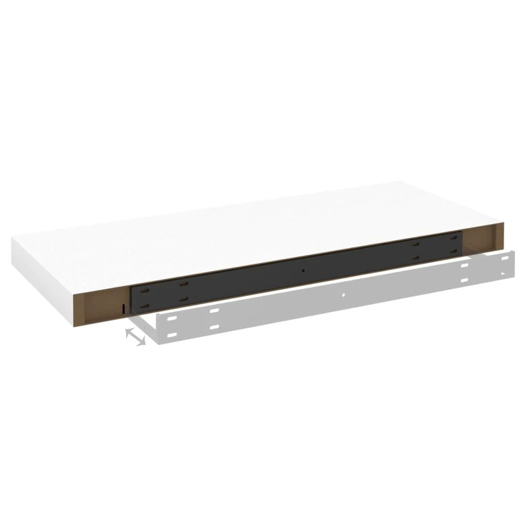 Pakabinamos lentynos, 2vnt., ąžuolo/baltos, 60x23,5x3,8cm, MDF