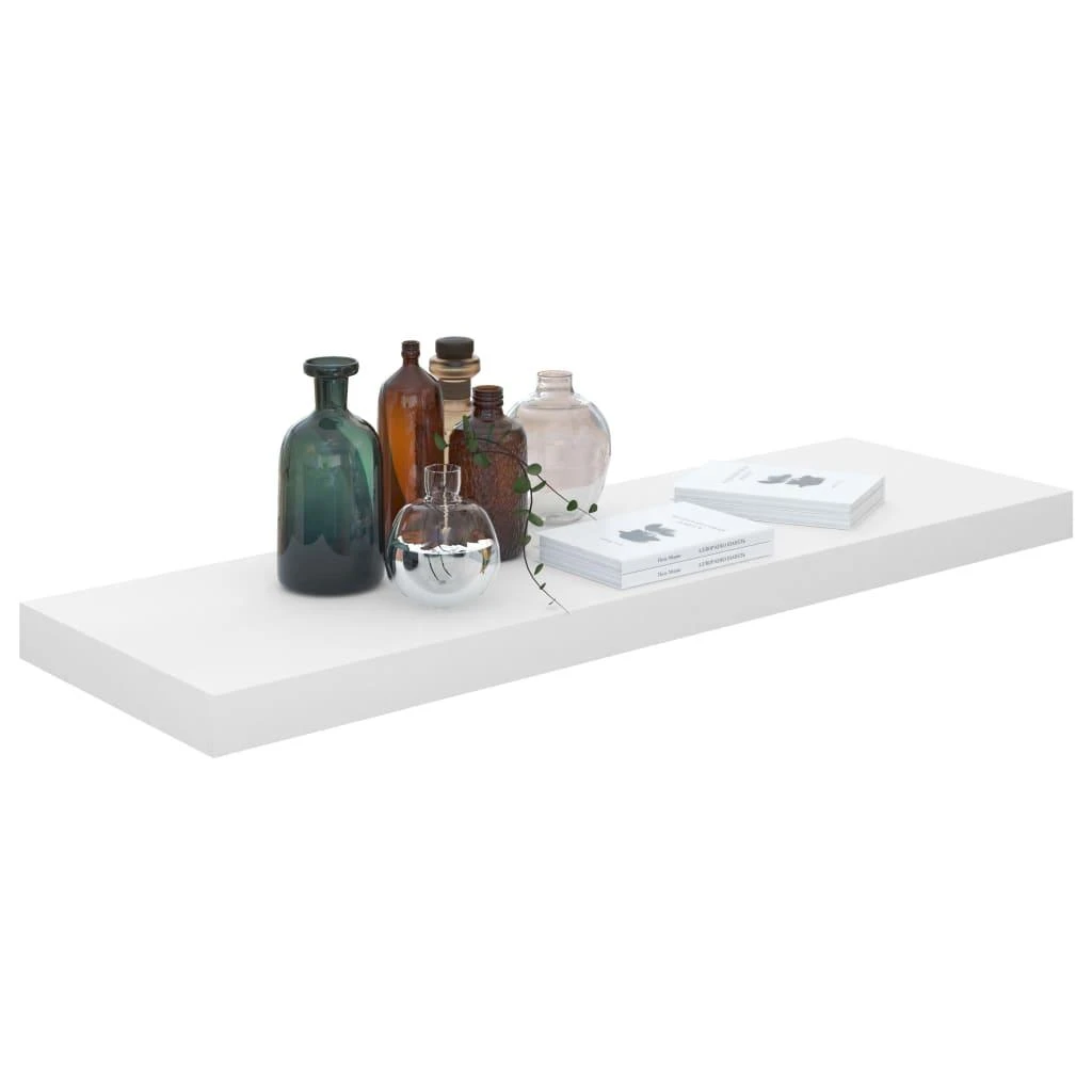 Pakabinamos lentynos, 2vnt., baltos, 80x23,5x3,8cm, MDF