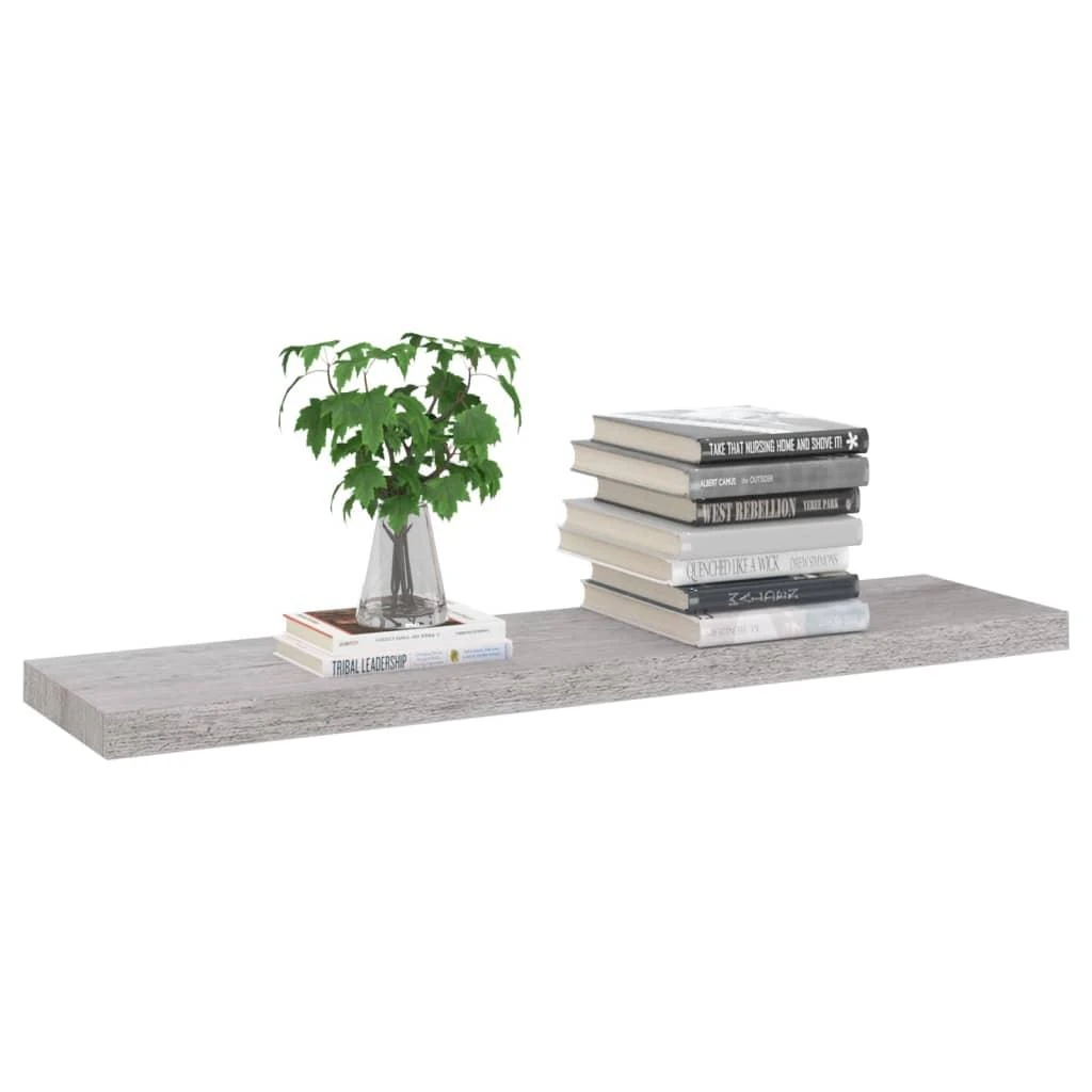 Pakabinamos lentynos, 2vnt., betono pilkos, 90x23,5x3,8cm, MDF