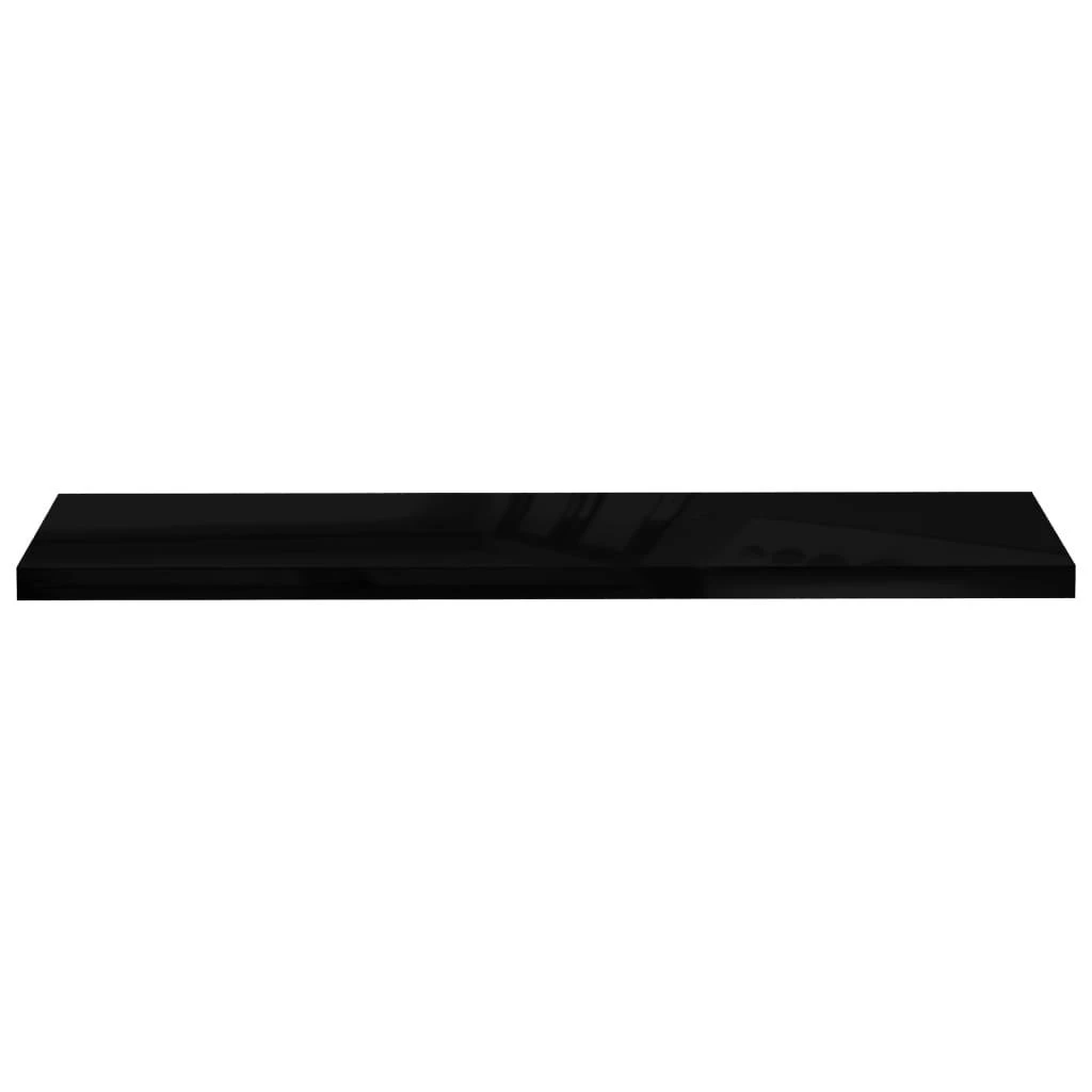 Pakabinamos lentynos, 2vnt., juodos, 120x23,5x3,8cm, MDF