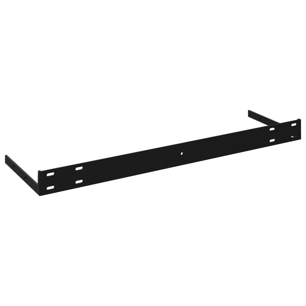 Pakabinamos lentynos, 2vnt., juodos, 120x23,5x3,8cm, MDF