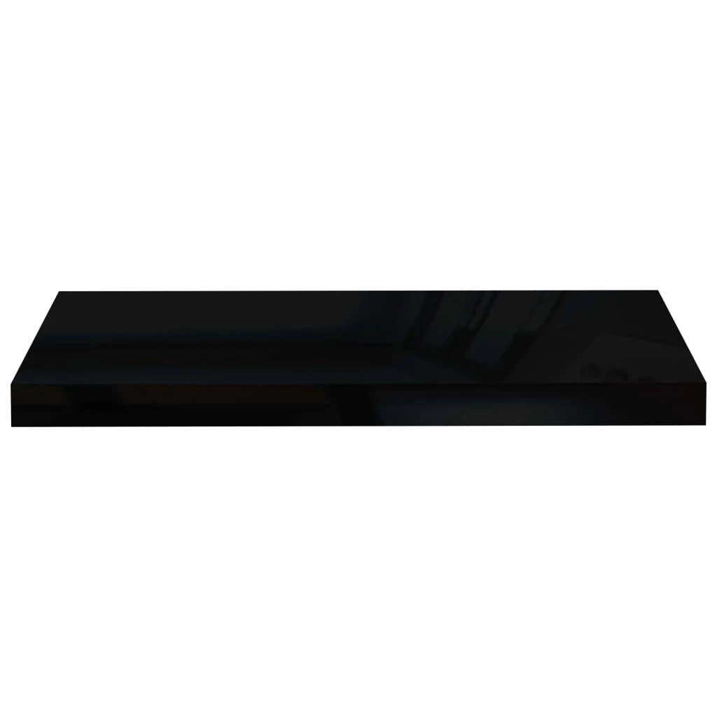 Pakabinamos lentynos, 2vnt., juodos, 60x23,5x3,8cm, MDF