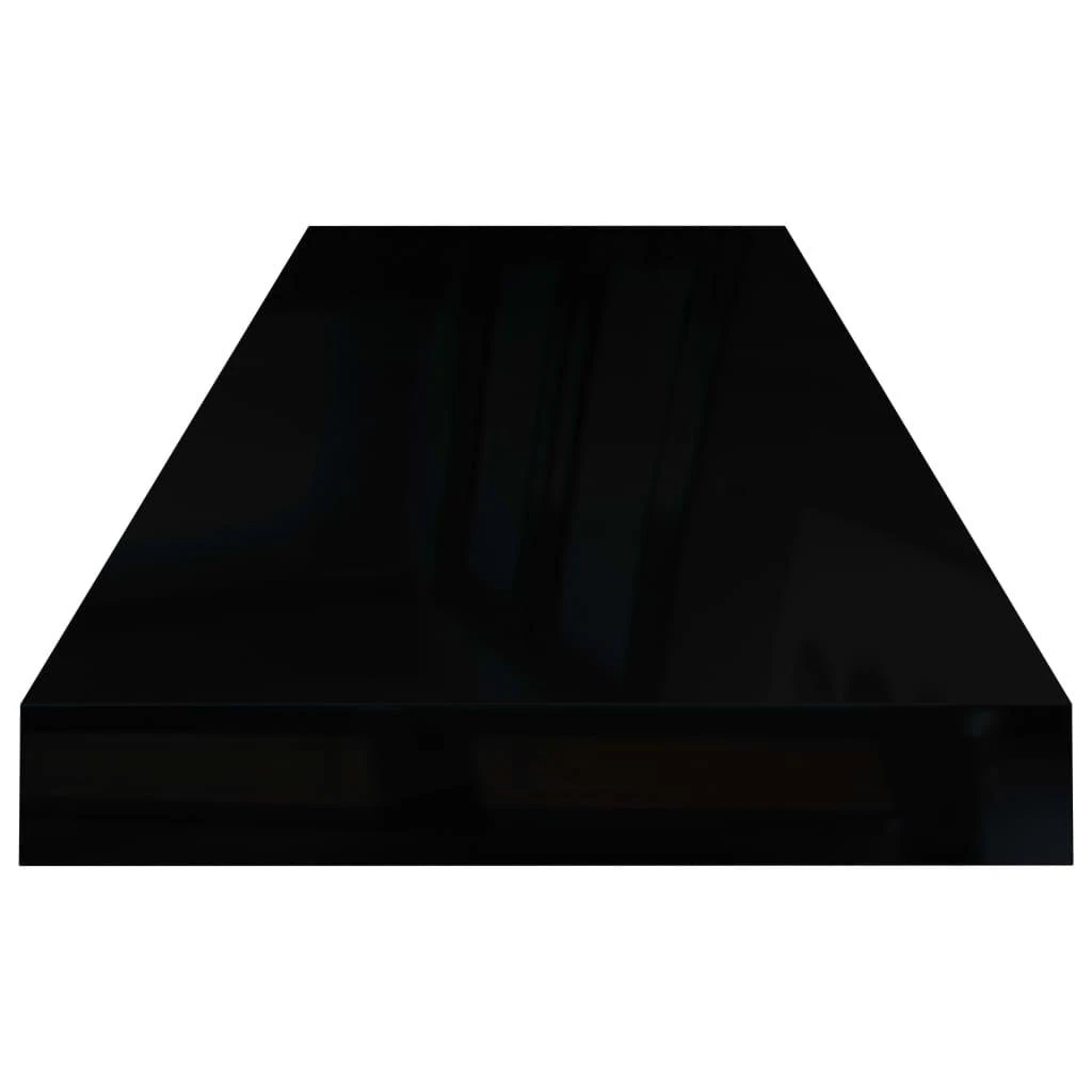 Pakabinamos lentynos, 2vnt., juodos, 80x23,5x3,8cm, MDF