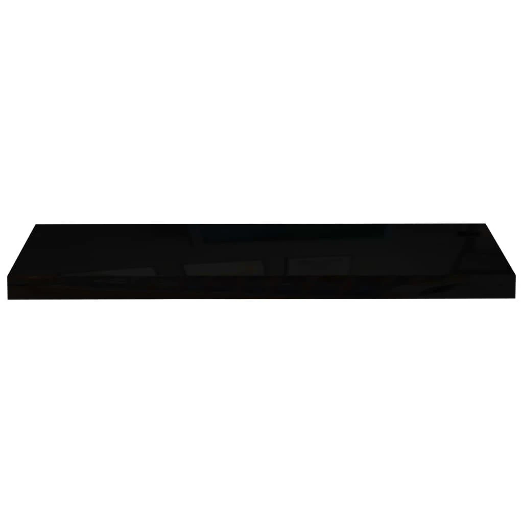 Pakabinamos lentynos, 2vnt., juodos, 80x23,5x3,8cm, MDF