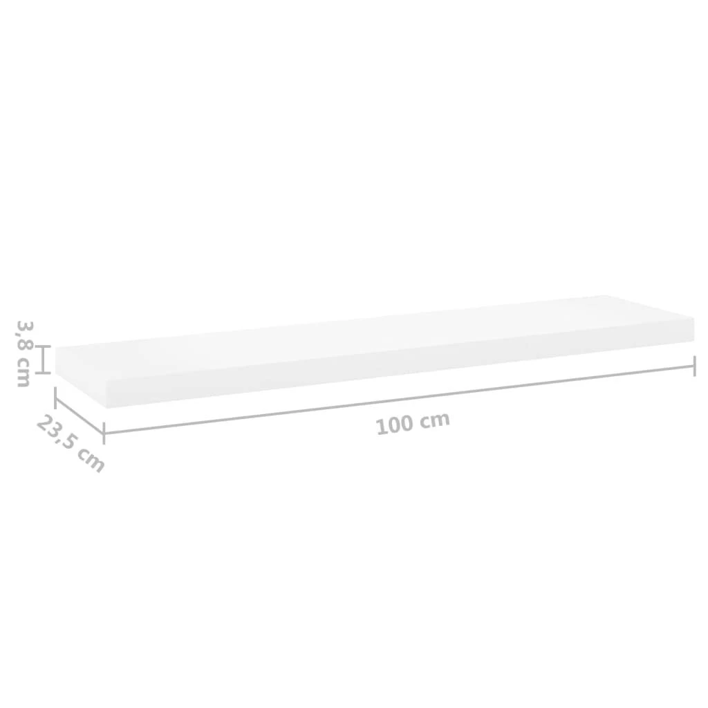 Pakabinamos lentynos, 4vnt., ąžuolo/baltos, 90x23,5x3,8cm, MDF