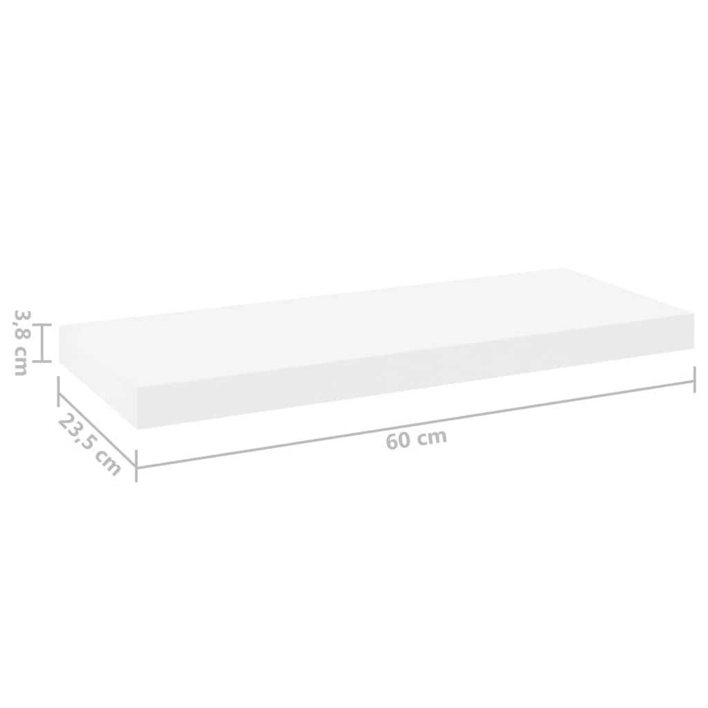 Pakabinamos lentynos, 4vnt., ąžuolo/baltos, 60x23,5x3,8cm, MDF