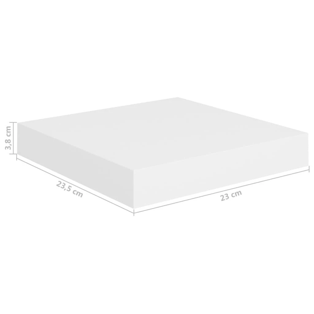 Pakabinamos lentynos, 4vnt., baltos, 23x23,5x3,8cm, MDF