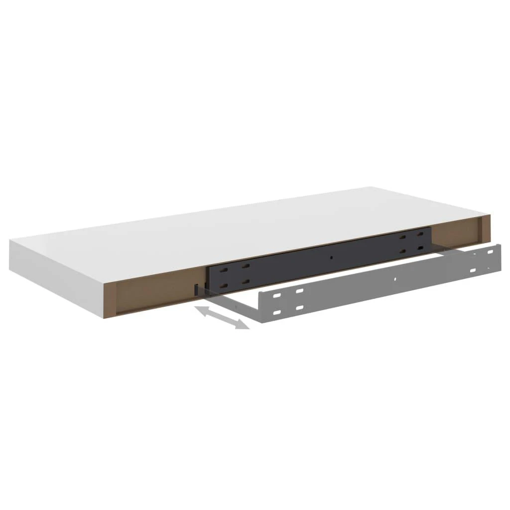 Pakabinamos lentynos, 4vnt., baltos, 60x23,5x3,8cm, MDF