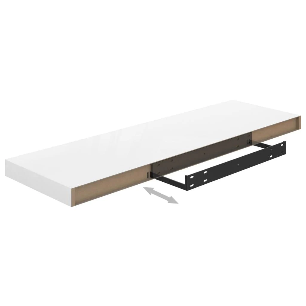 Pakabinamos lentynos, 4vnt., baltos, 80x23,5x3,8cm, MDF