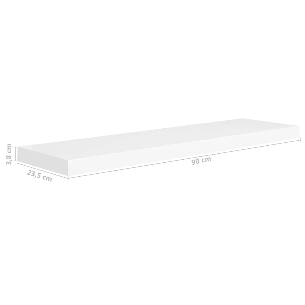 Pakabinamos lentynos, 4vnt., baltos, 90x23,5x3,8cm, MDF