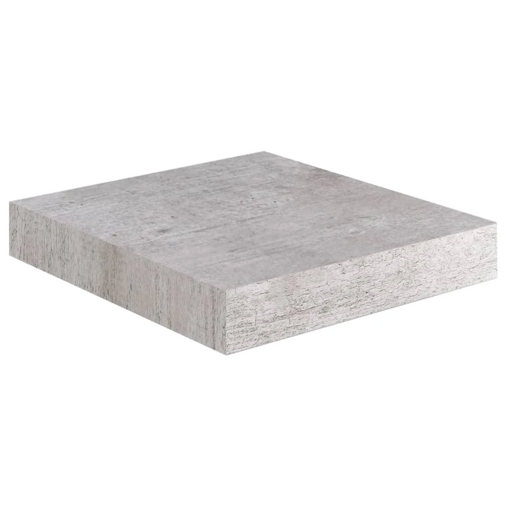 Pakabinamos lentynos, 4vnt., betono pilkos, 23x23,5x3,8cm, MDF
