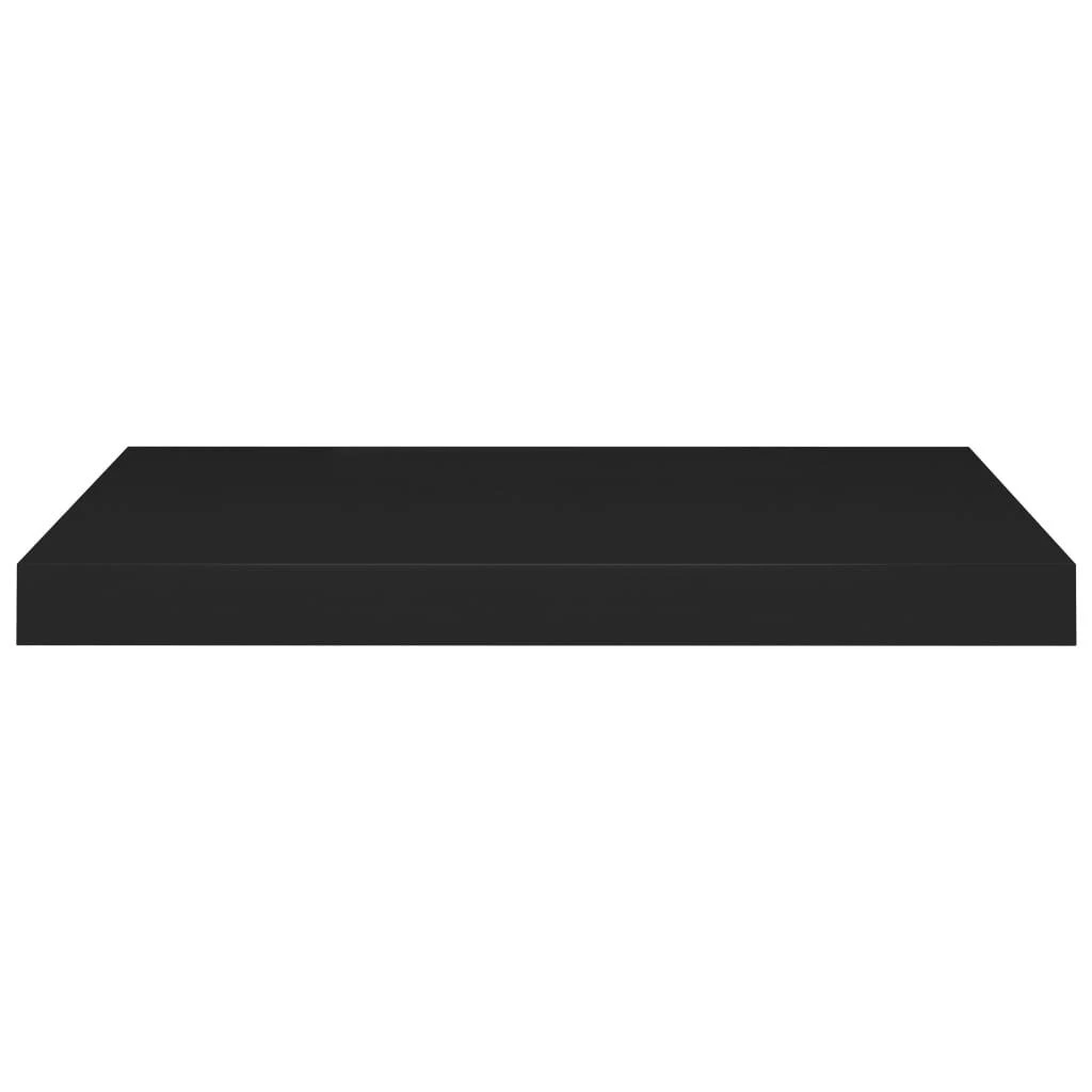 Pakabinamos lentynos, 4vnt., juodos, 60x23,5x3,8cm, MDF