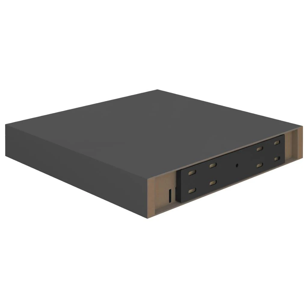 Pakabinamos lentynos, 4vnt., pilkos, 23x23,5x3,8cm, MDF