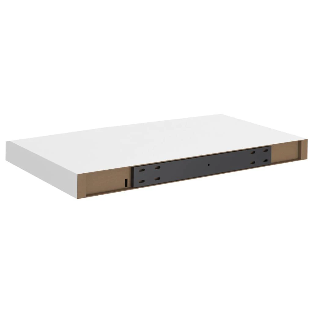 Pakabinamos sieninės lentynos, 2vnt., baltos, 50x23x3,8cm, MDF