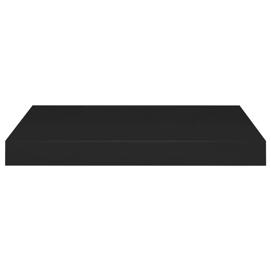 Pakabinamos sieninės lentynos, 2vnt., juodos, 40x23x3,8cm, MDF
