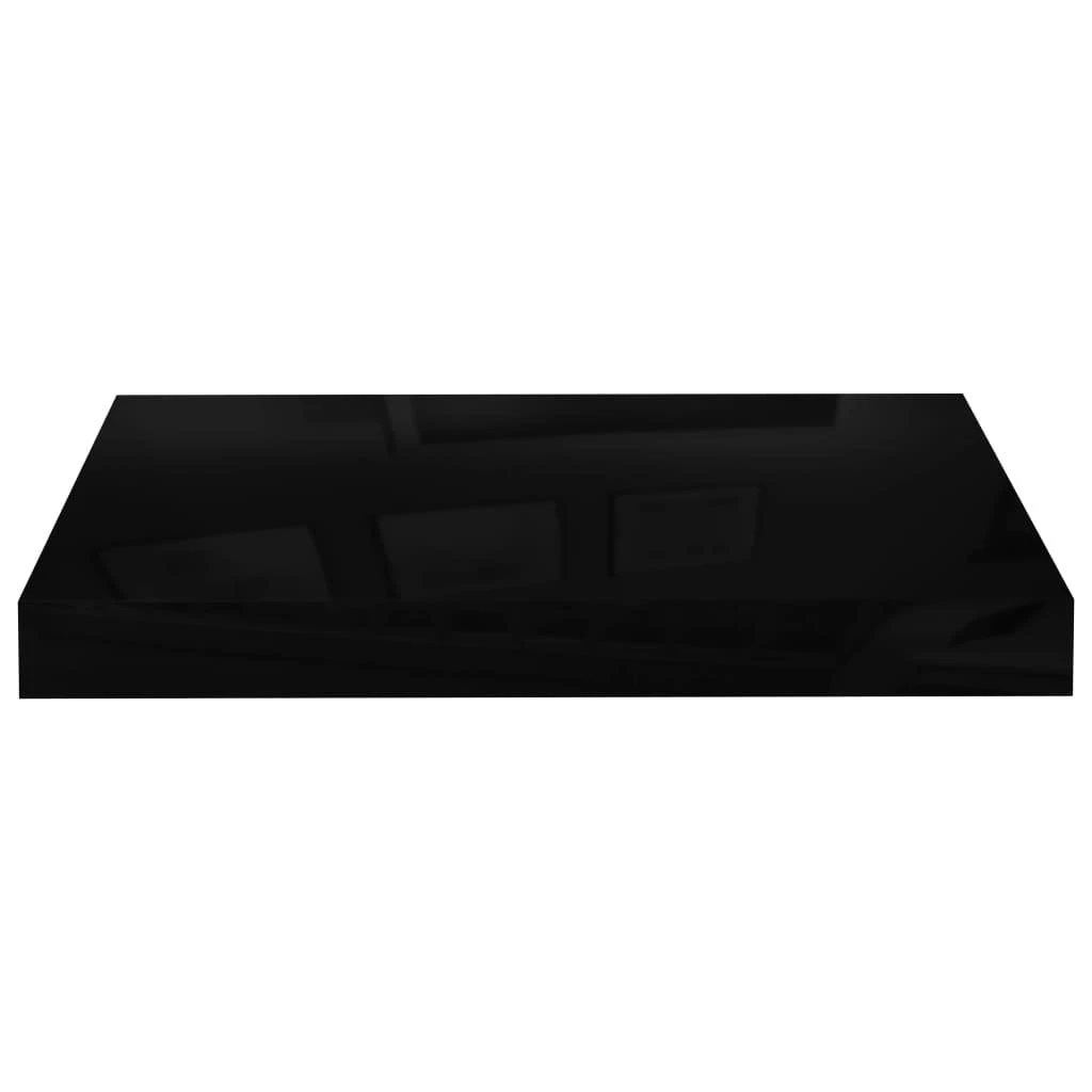 Pakabinamos sieninės lentynos, 2vnt., juodos, 40x23x3,8cm, MDF