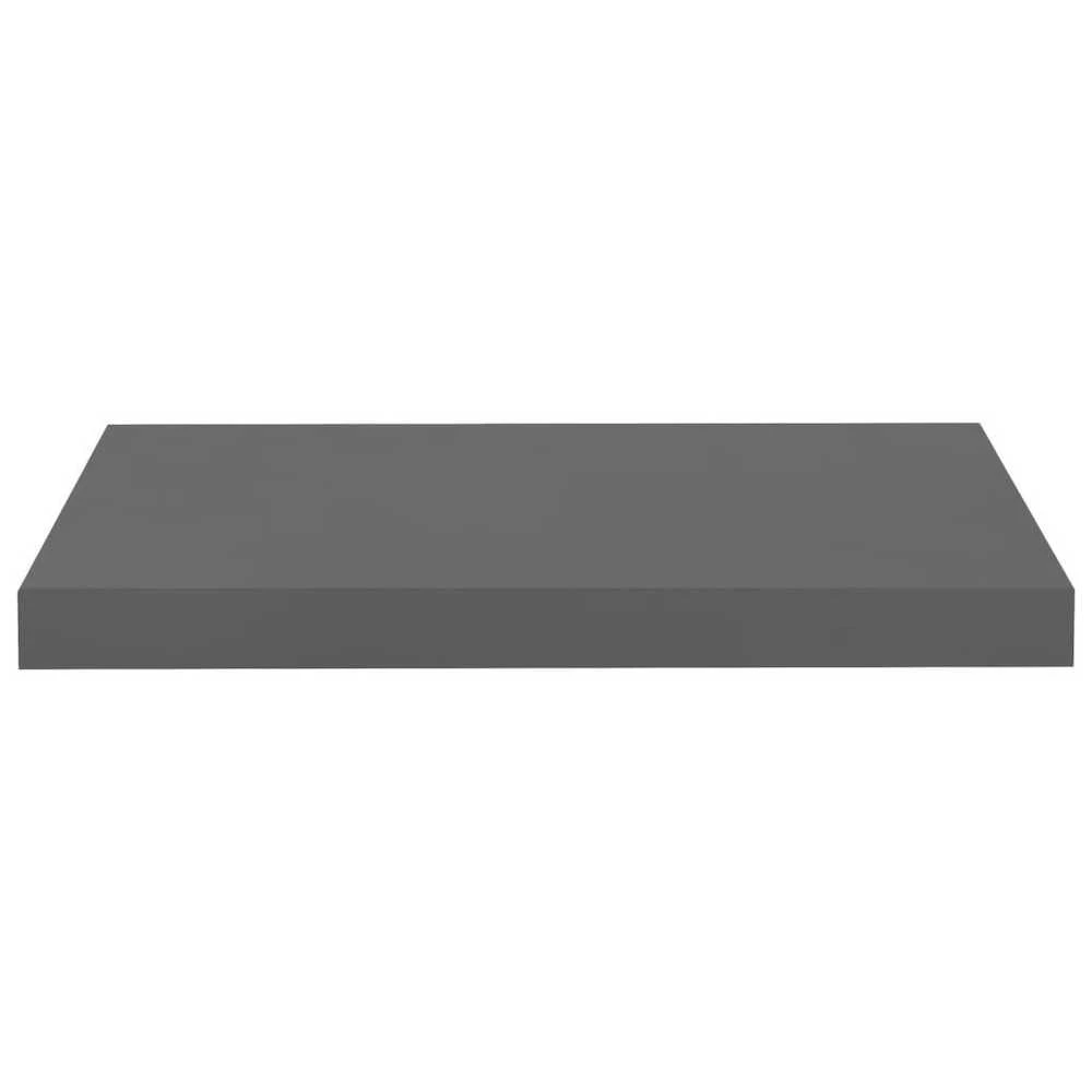 Pakabinamos sieninės lentynos, 2vnt., pilkos, 50x23x3,8cm, MDF