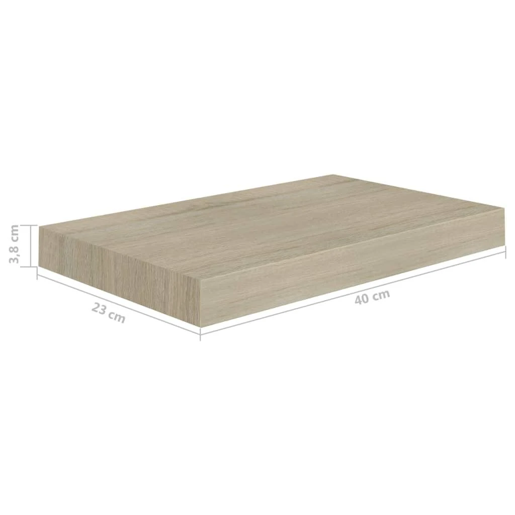 Pakabinamos sieninės lentynos, 4vnt., ąžuolo, 40x23x3,8cm, MDF