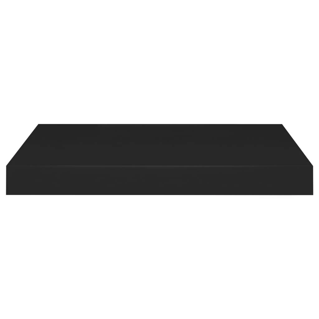 Pakabinamos sieninės lentynos, 4vnt., juodos, 40x23x3,8cm, MDF