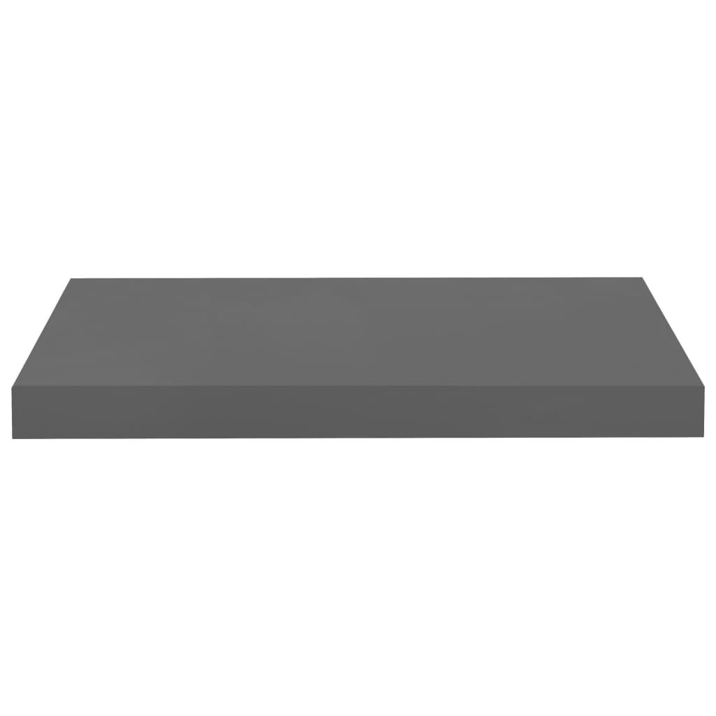 Pakabinamos sieninės lentynos, 4vnt., pilkos, 50x23x3,8cm, MDF
