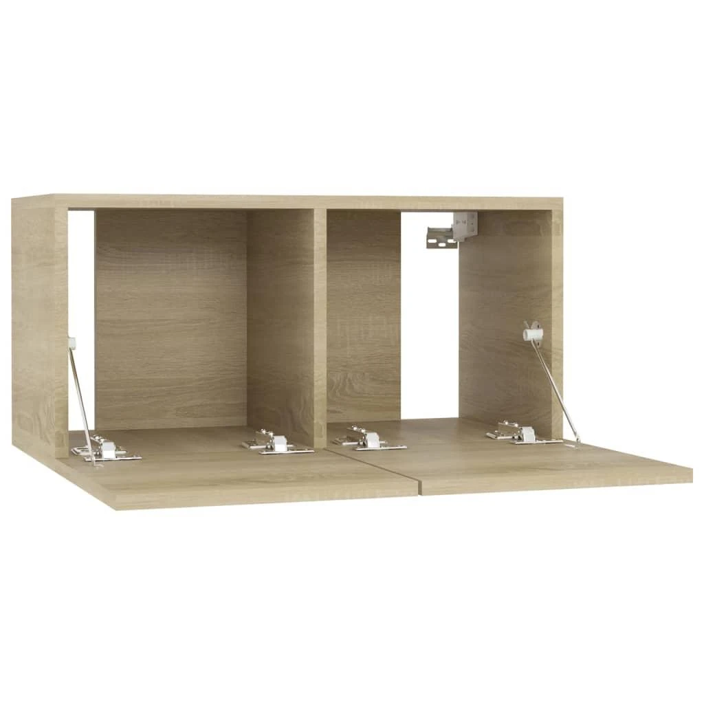TV staliukas Pakabinamos televizoriaus spintelės, 2vnt., ąžuolo, 60x30x30cm
