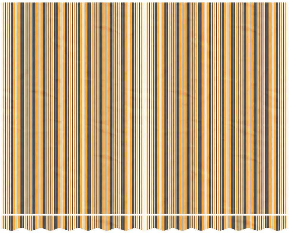 Pakaitinis audinys markizei, oranžinė ir juoda, 330x245 cm, poliesteris