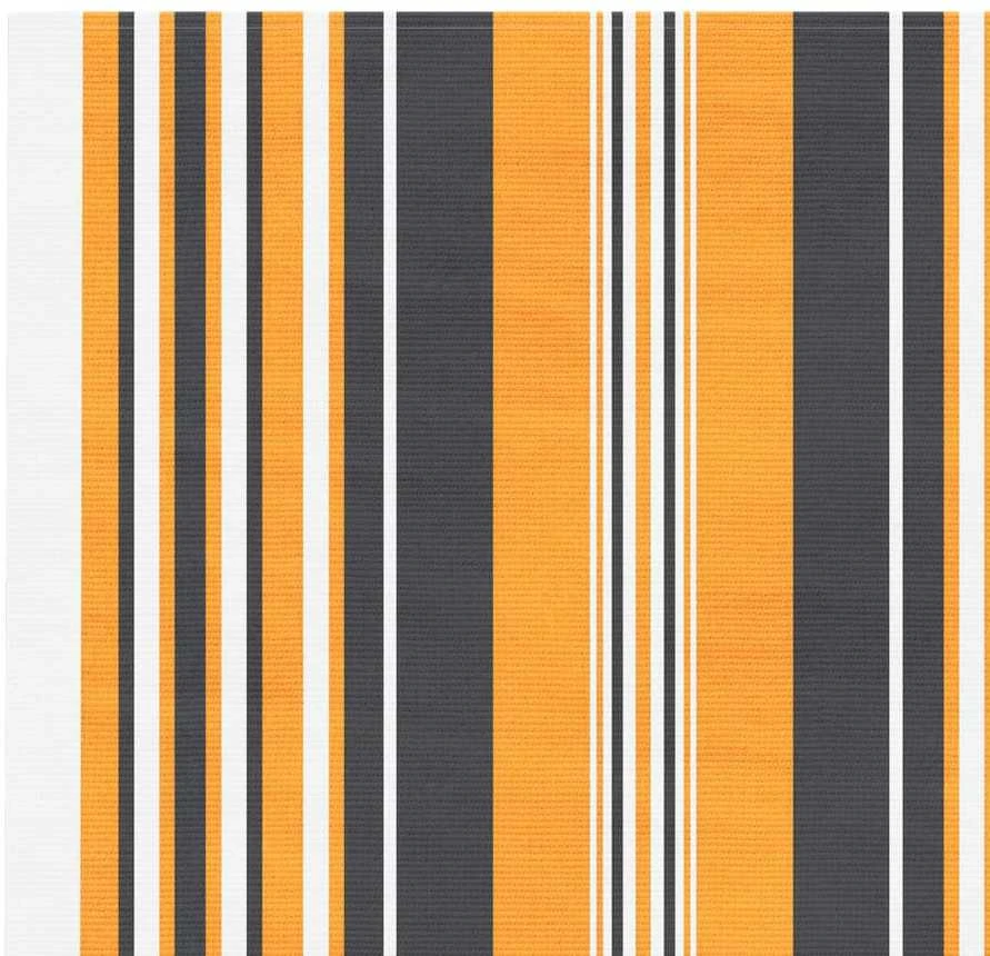 Pakaitinis audinys markizei, oranžinė ir juoda, 330x245 cm, poliesteris