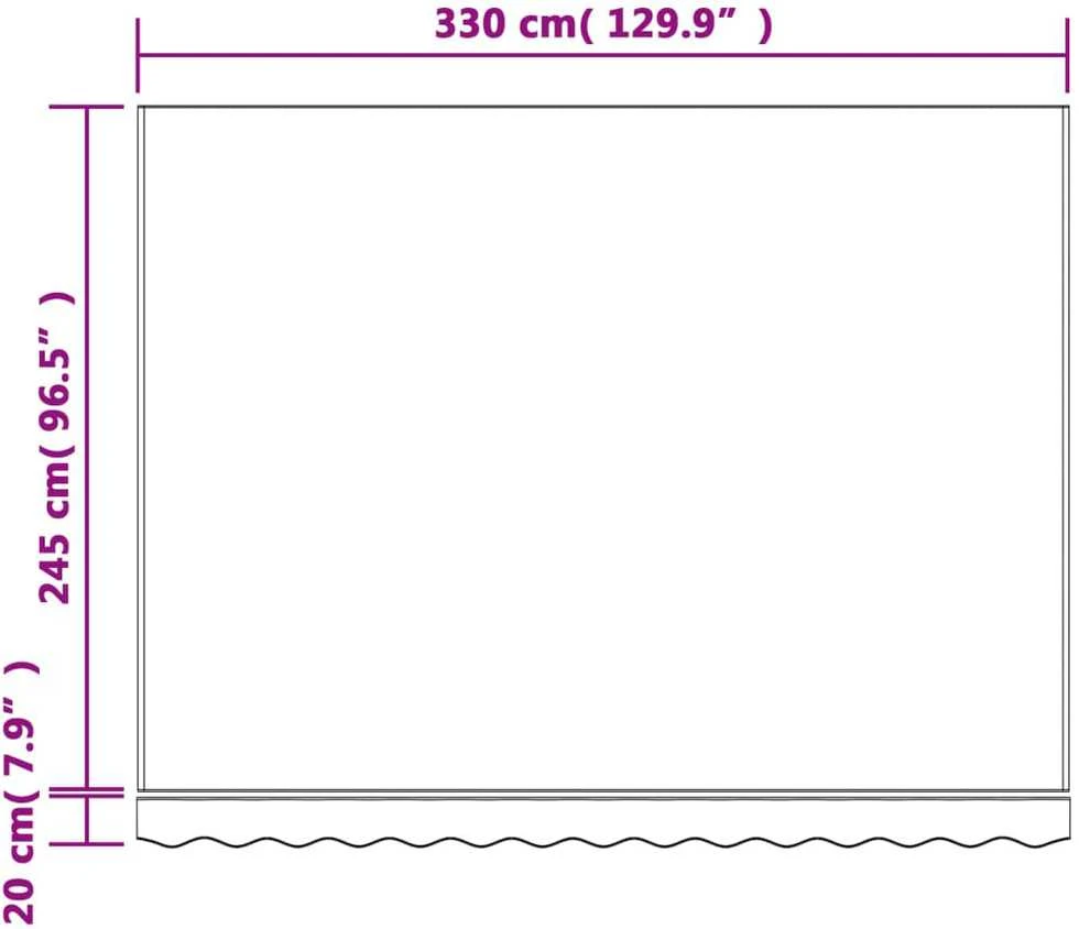 Pakaitinis audinys markizei, oranžinė ir juoda, 330x245 cm, poliesteris