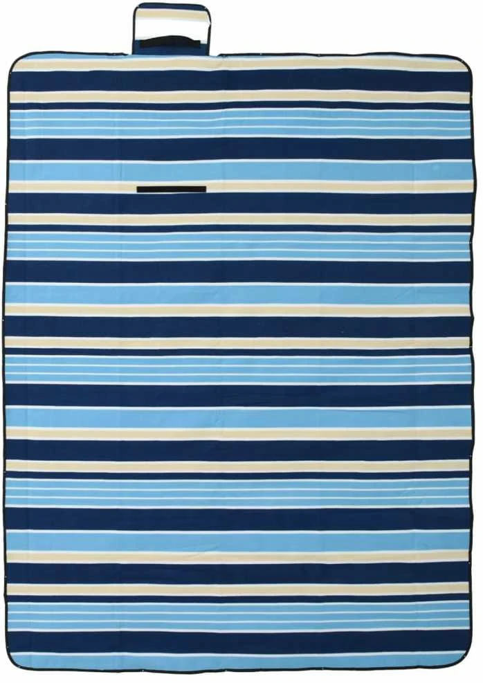 Paklotas iškyloms, mėlynas ir baltas, 200x150 cm, aksomas