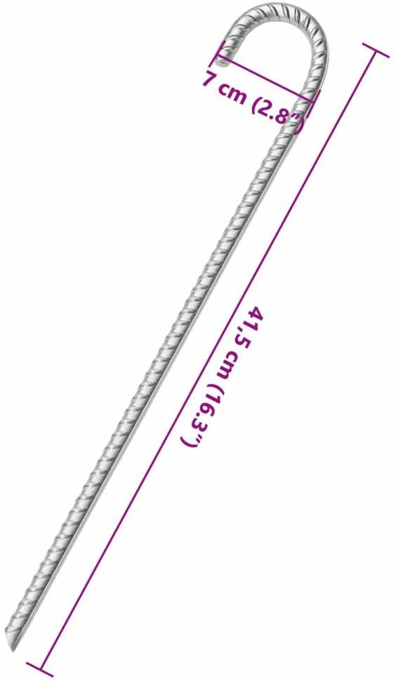 Palapinės kaiščiai, 12vnt., 41,5cm, skersmuo 12mm, plienas