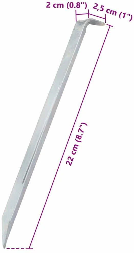 Palapinės kaiščiai, 24vnt., 22cm, skersmuo 20mm, plienas