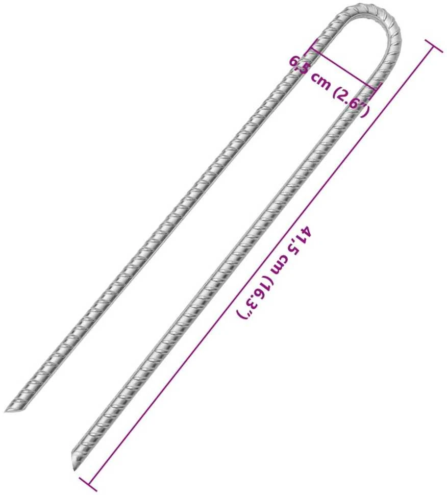 Palapinės kaiščiai, 6vnt., 41,5cm, skersmuo 12mm, U forma