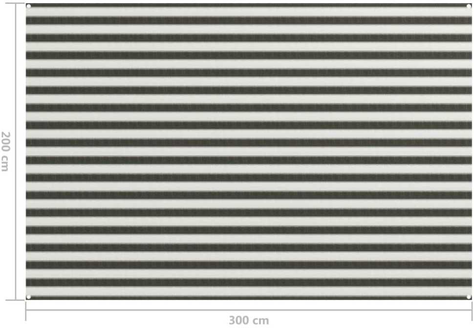 Palapinės kilimėlis, antracito ir baltos spalvos, 200x300cm