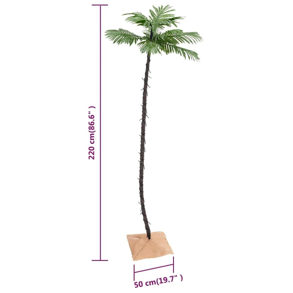 Palmė su 136 šiltomis baltomis LED lemputėmis, 220cm