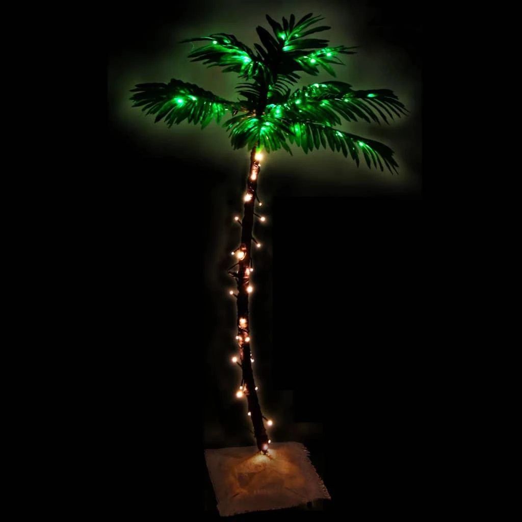 Palmė su 72 šiltomis baltomis LED lemputėmis, 120cm