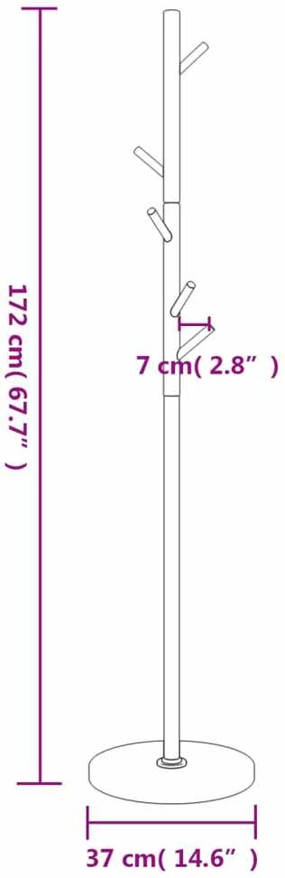 Paltų kabykla, juoda, 172cm, milteliniu būdu dengta geležis
