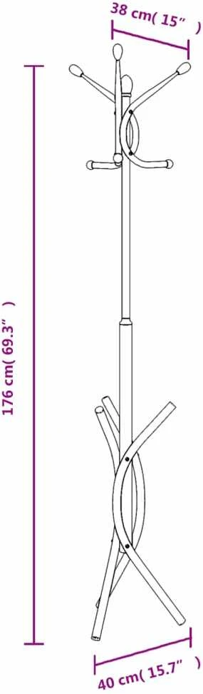 Paltų kabykla, juoda, 176cm, milteliniu būdu dengta geležis