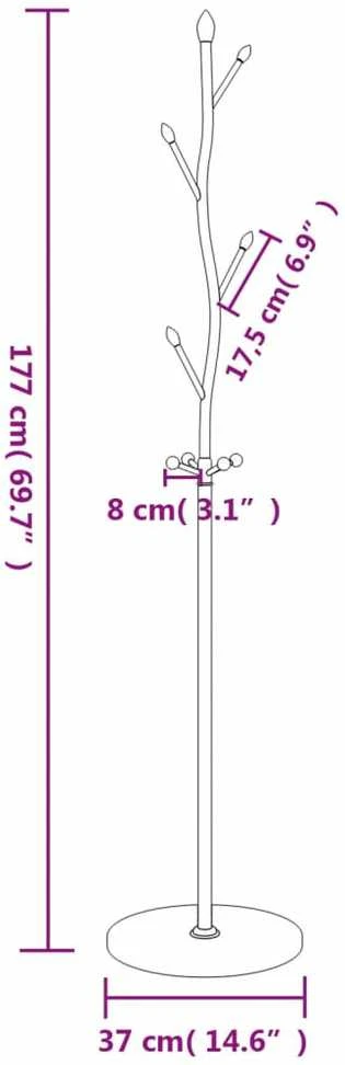 Paltų kabykla, juoda, 177cm, milteliniu būdu dengta geležis