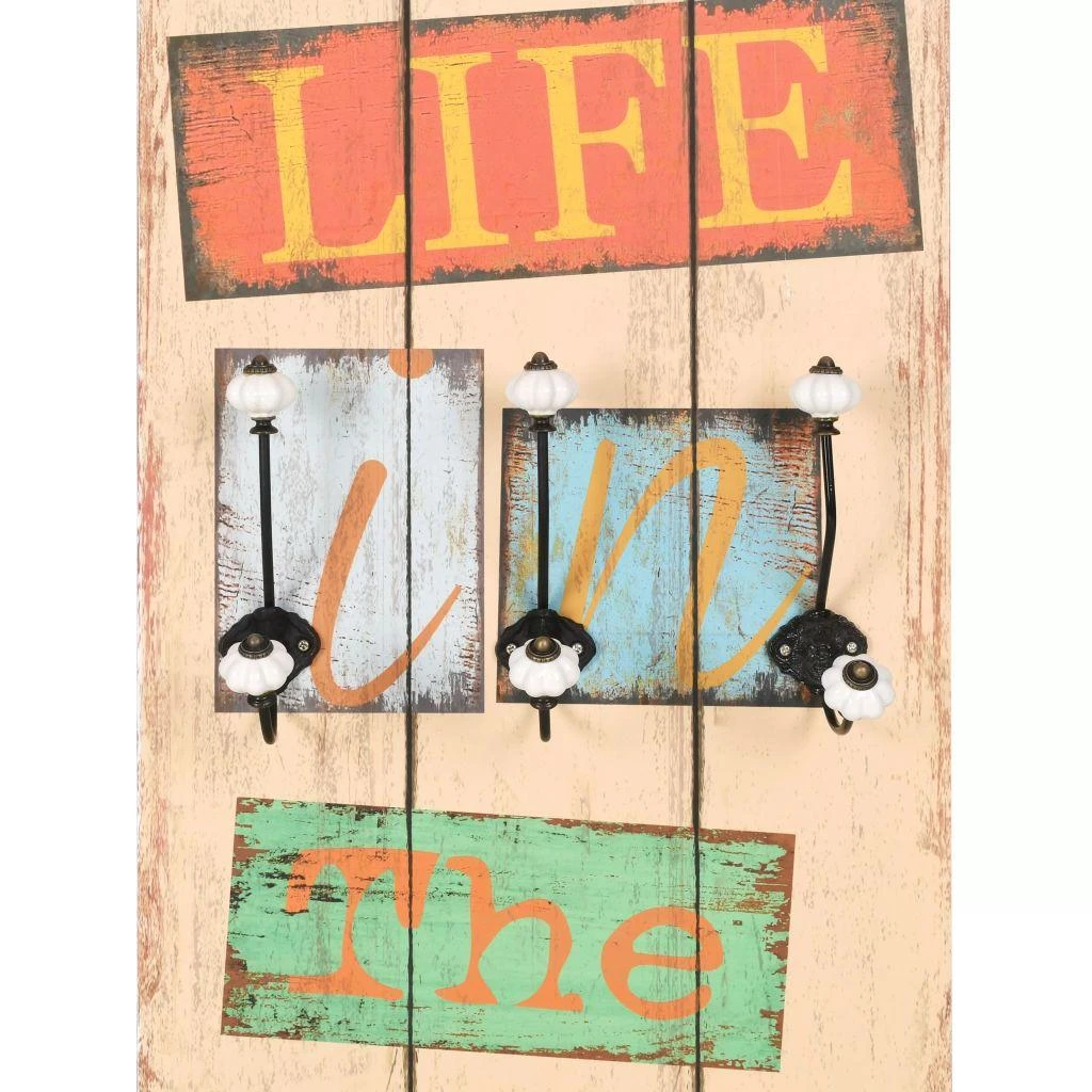 Paltų kabykla LIVE LIFE, mont. prie sienos, 6 kabl., 120x40cm