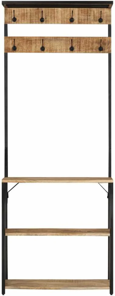 Paltų kabykla su lentyna batams, 68x30x182cm, mango masyvas