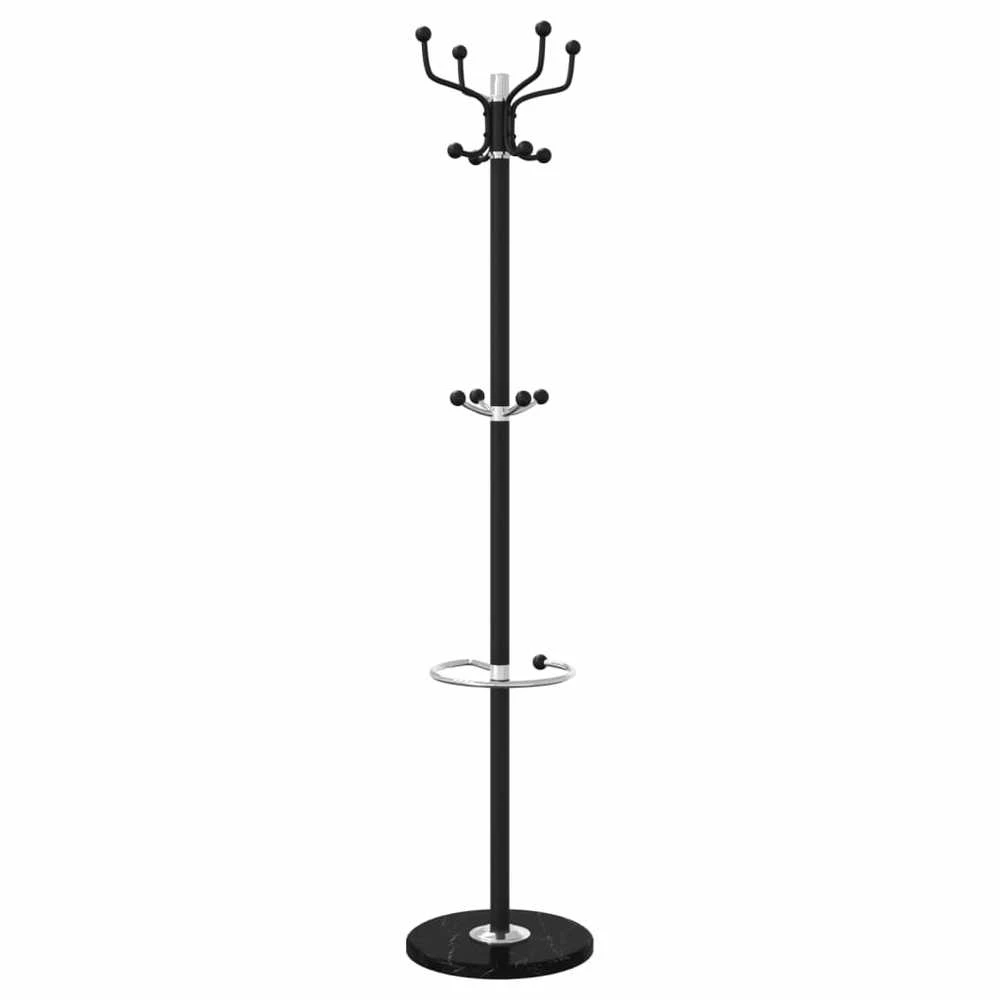 Paltų kabykla su skėčių laikikliu, juoda, 180cm, geležis